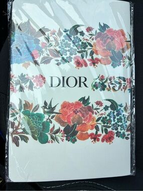 Dior White Notebook with Multicolor Floral Motif